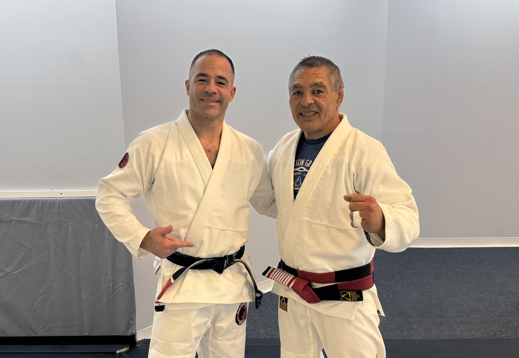 Professor Joe Dockery with Master Rickson Gracie