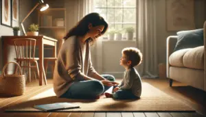 Parent using active listening to understand child's anxiety